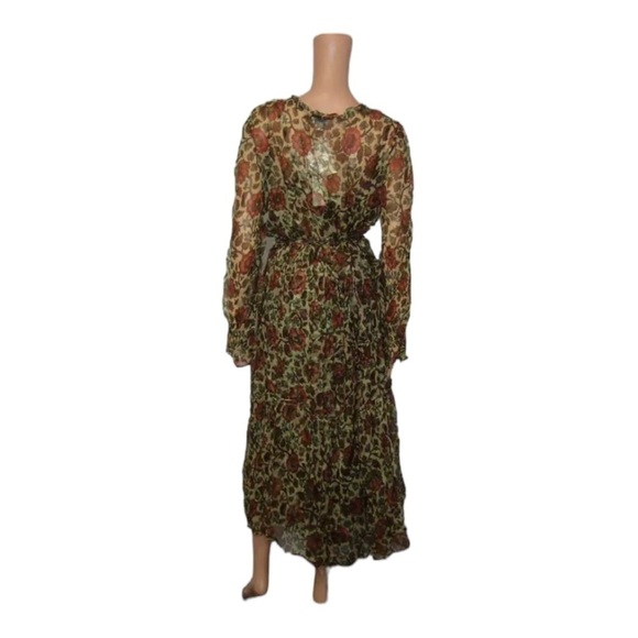 SUNDANCE Litzy Bloom Maxi Dress Long Sleeve Sheer Floral Small Fall Dress NWT - Picture 8 of 10